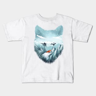 Red Fox in the Wild Winter Kids T-Shirt